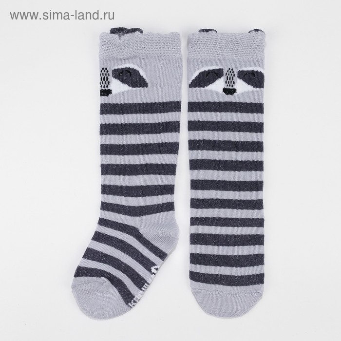 Гольфы Крошка Я &laquo;Енот&raquo; 12-14 см, цвет серый