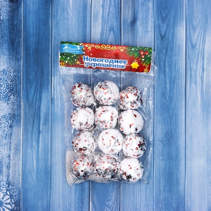 Набор шаров пластик d-3 см, 12 шт "Волшебный перелив"