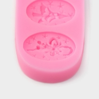 Молд новогодний &laquo;Новогодняя ёлка&raquo;, силикон, 11&times;4,8 см, цвет розовый