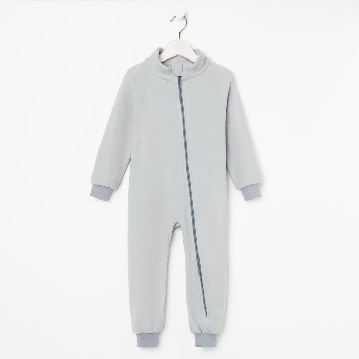 Комбинезон воротник-стойка, цвет микс/серый, рост 80-86 см