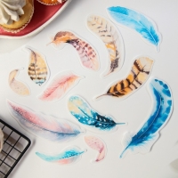 Вафельные картинки съедобные &laquo;Перья&raquo; для капкейков, торта KONFINETTA, 12 шт.