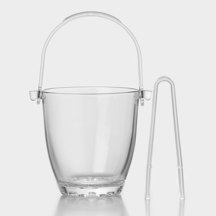 Ведро для льда стеклянное с ручкой и щипцами Sylvanа, 650 мл, h=13 см Ведро для льда стеклянное с ручкой и щипцами Sylvanа, 650 мл, h=13 см