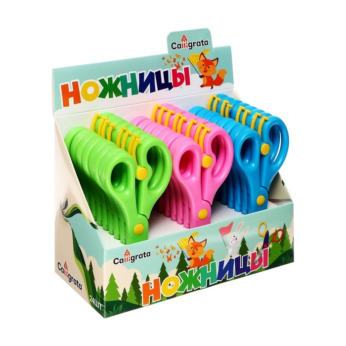Ножницы детские 13 см, пластиковые, фиксатор, закруглённые концы, в картонной коробке, корпус МИКС Ножницы детские 13 см, пластиковые, фиксатор, закруглённые концы, в картонной коробке, корпус МИКС