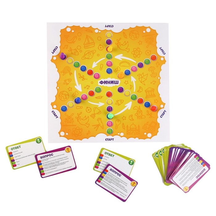 Настольная игра &laquo;Большая семейная викторина&raquo;, 200 карт, игровое поле, 6 фишек, 8+