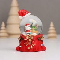 Сувенир полистоун водяной шар свет "Дед Мороз. Колпак и мешок с подарками" МИКС 4,5х5,5х8 см 10459 Сувенир полистоун водяной шар свет "Дед Мороз. Колпак и мешок с подарками" МИКС 4,5х5,5х8 см 10459