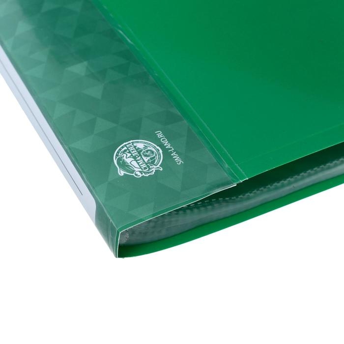 Папка с 40 вкладышами А4, 500 мкм, Calligrata, карман на корешке, зелёная Папка с 40 вкладышами А4, 500 мкм, Calligrata, карман на корешке, зелёная