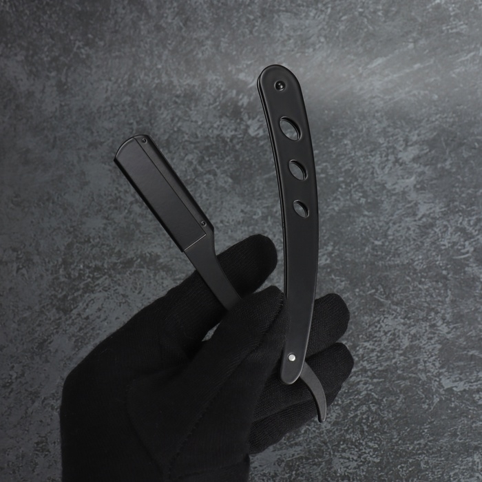 Опасная бритва, шаветт, без лезвия, 13,3 &times; 21 &times; 2,8 см, стальная, цвет чёрный