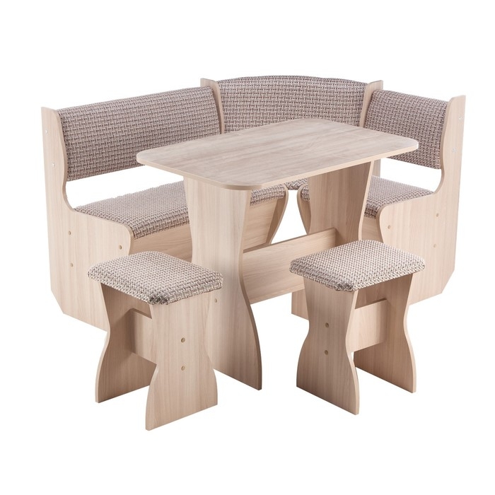 Кухонный уголок А-5, 1180х1620х820, Ясень шимо светлый/Рогожка темная