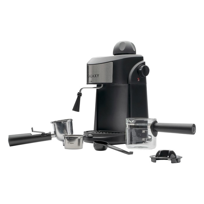 Кофеварка Galaxy LINE GL 0753, рожковая, 900 Вт, 0.24 л, капучинатор, чёрно-серебристая Кофеварка Galaxy LINE GL 0753, рожковая, 900 Вт, 0.24 л, капучинатор, чёрно-серебристая