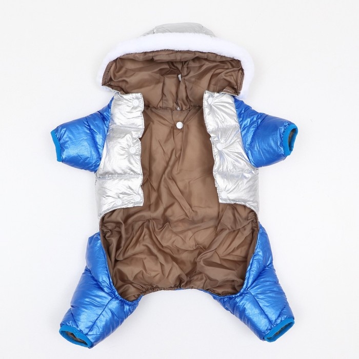 Комбинезон Комбинезон "Блик" с утяжкой, размер 12 (ДС 28 см, ОГ 38 см, ОШ 27 см), серебряно-синий