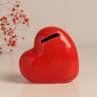 Копилка керамика "Сердце - Коть, дай денег" красная 10.5х5х9.5 см Копилка керамика "Сердце - Коть, дай денег" красная 10.5х5х9.5 см