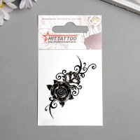 Татуировка на тело "Черная роза" 5,3х6,3см Татуировка на тело "Черная роза" 5,3х6,3см