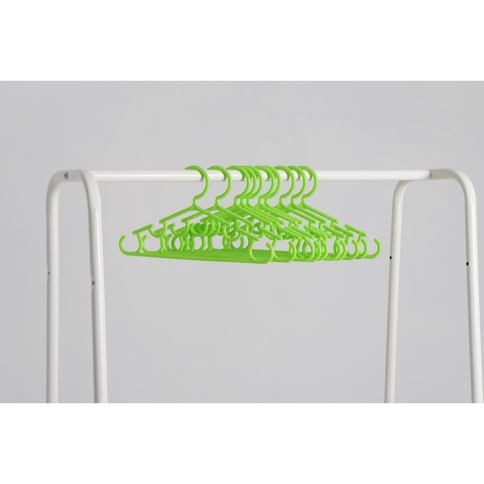 Плечики - вешалки для одежды Доляна, 26,5&times;14 см, 10 шт, детские, цвет зелёный