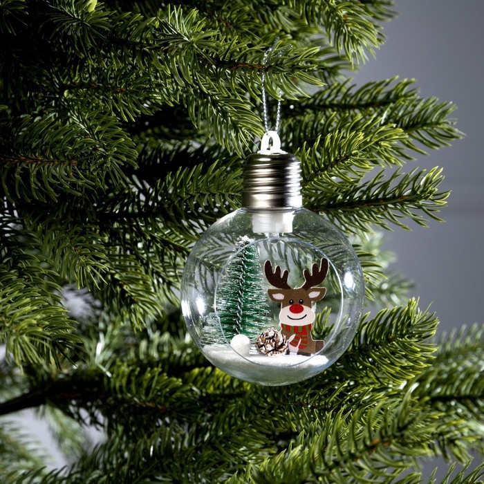 Ёлочный шар «Оленёнок», батарейки, 1 LED, свечение тёплое белое Ёлочный шар «Оленёнок», батарейки, 1 LED, свечение тёплое белое