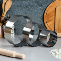 Набор форм для выпечки и выкладки &laquo;Круг&raquo;, d-20, h-6,6 см, 3 шт