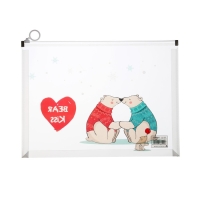 Папка-конверт на молнии формат А4, 180мкр, с рисунком "Медведи", МИКС Папка-конверт на молнии формат А4, 180мкр, с рисунком "Медведи", МИКС