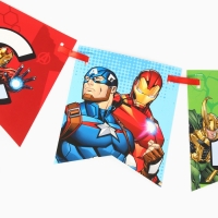 Гирлянда на ленте "С Днем Рождения", Мстители дл. 176 см Гирлянда на ленте "С Днем Рождения", Мстители дл. 176 см