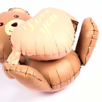 Шар фольгированный 42" «Медвежонок с розовым сердцем», матовый, цвет шоколадный, под воздух Шар фольгированный 42" «Медвежонок с розовым сердцем», матовый, цвет шоколадный, под воздух