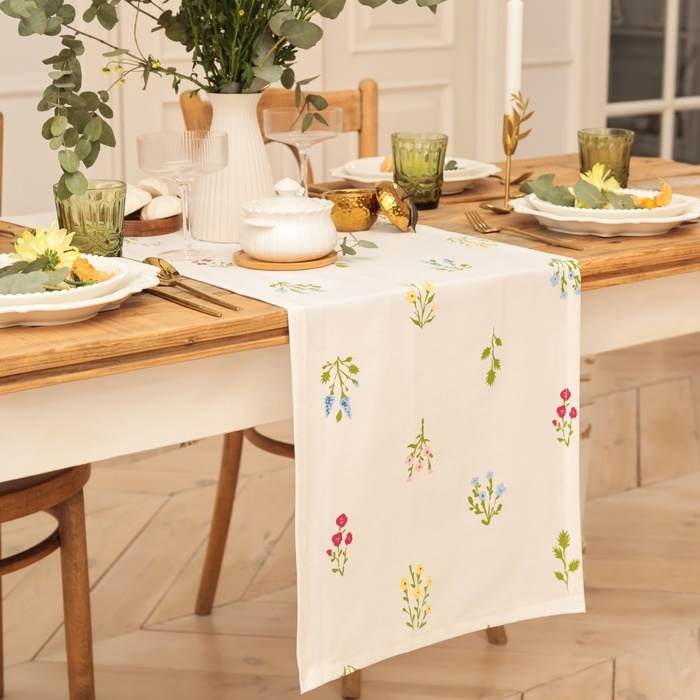 Дорожка Этель "Цветочек" 40х146см, саржа 190 г/м2, 100% хл