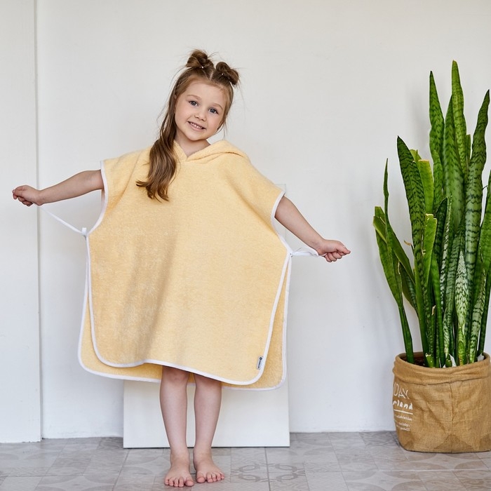 Полотенце-пончо Крошка Я &laquo;Гномик&raquo;, цвет молочный, размер 24-32, 100 % хлопок, 320 г/м2