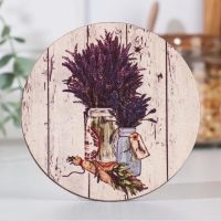 Подставка под горячее сувенирная "Лавандовый букет" D=9 см Подставка под горячее сувенирная "Лавандовый букет" D=9 см