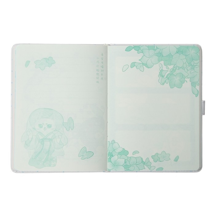 Записная книжка подарочная, А6, 112 листов, цветной блок, с фигурным хлястиком, обложка пвх, "Аниме", МИКС