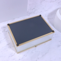 Органайзер для хранения &laquo;RIPPLES&raquo;, с крышкой, стеклянный, с зеркальным дном, 1 секция, 25 &times; 17,5 &times; 8,5 см, цвет прозрачный/медный