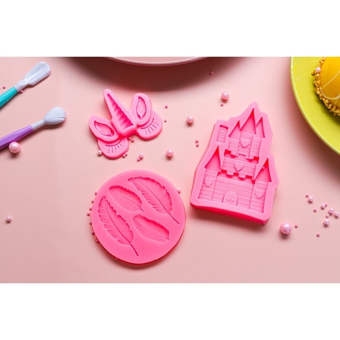 Молд Доляна &laquo;Сказочный замок&raquo;, силикон 11&times;7,5&times;1,3 см, цвет розовый