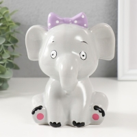 Копилка керамика "Серый слонёнок с бантом" 12,4х9,9х14,2 см Копилка керамика "Серый слонёнок с бантом" 12,4х9,9х14,2 см