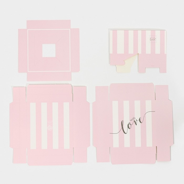 Коробка подарочная для цветов с вазой и PVC окнами складная, упаковка, &laquo;With love&raquo;, 16 х 23 х 16 см