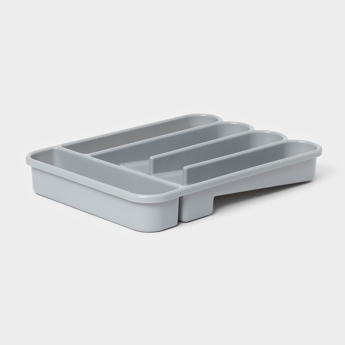 Лоток для столовых приборов, 5 отделений, 35,5&times;26&times;5 см, цвет серый