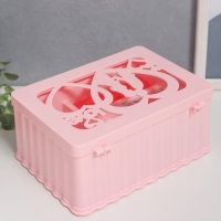 Шкатулка музыкальная механическая "Влюблённые" розовая 12,5х17,5х8 см Шкатулка музыкальная механическая "Влюблённые" розовая 12,5х17,5х8 см