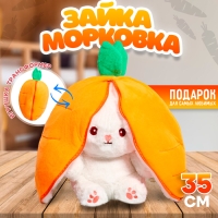 Мягкая игрушка &laquo;Зайка-морковка&raquo;, 35 см, на молнии