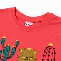 Футболка для девочки, цвет коралловый, рост 128 см Футболка для девочки, цвет коралловый, рост 128 см