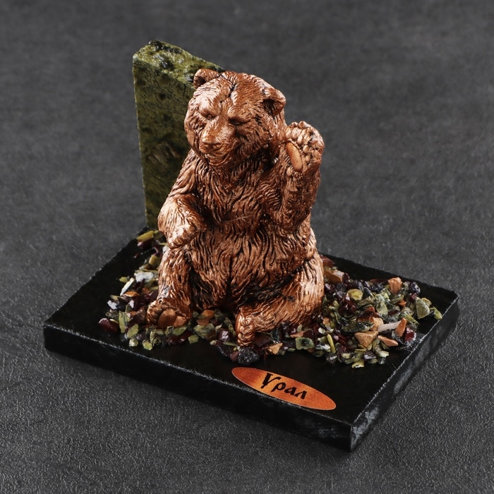 Сувенир Сувенир "Приветливый медведь", 7х10х9 см, змеевик, гипс