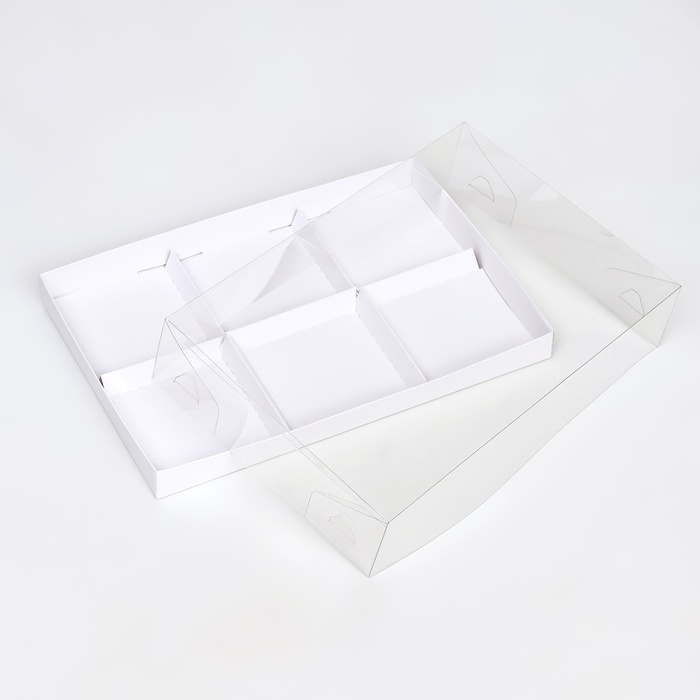 Коробка для муссовых пирожных 6 штук, 26x17x6 Белый Коробка для муссовых пирожных 6 штук, 26x17x6 Белый