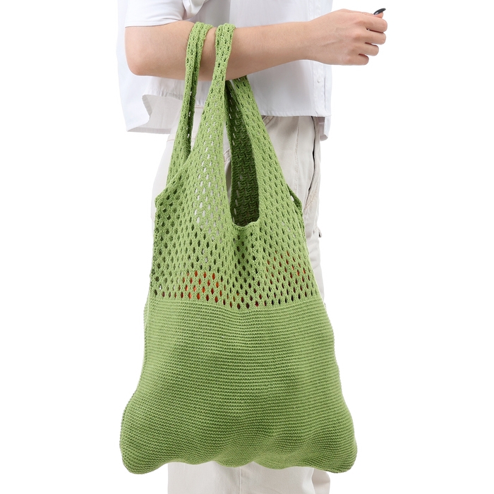 Авоська 38 х 62 см, ручка 22 см, клетка 0.5 см, зеленая