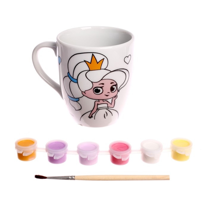 Роспись кружки красками (частичное заполнение) &laquo;Прекрасная принцесса&raquo;