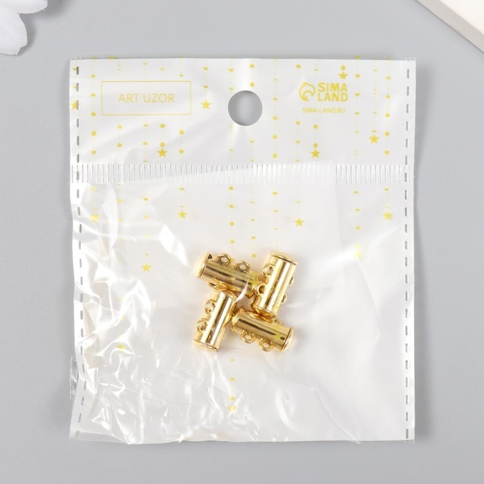 Застёжка магнитная двурядная металл золото 0,6х1,5 см Застёжка магнитная двурядная металл золото 0,6х1,5 см