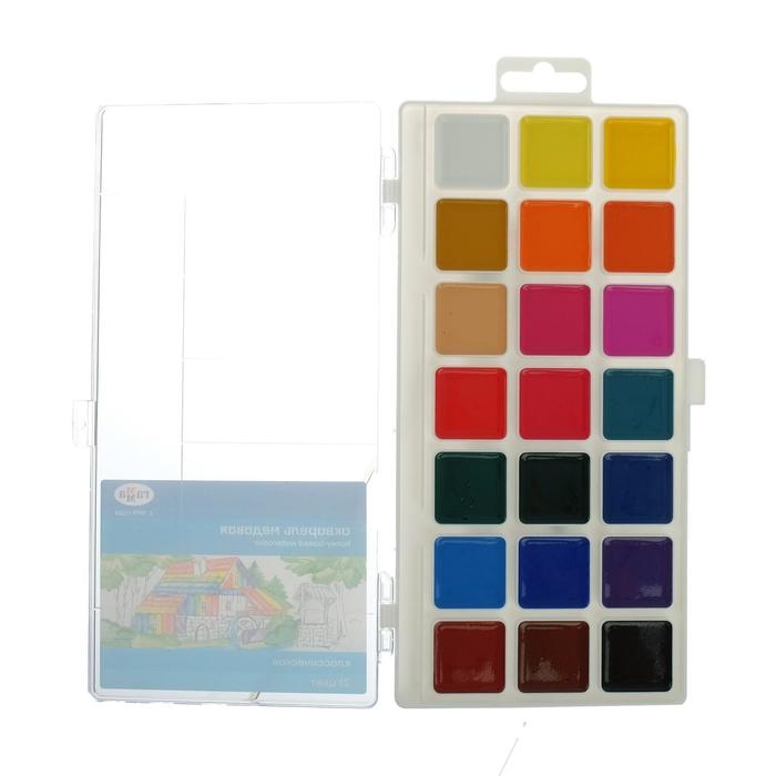 Акварель 21 цвет Гамма Акварель 21 цвет Гамма "Классическая", медовая, без кисти, пластик