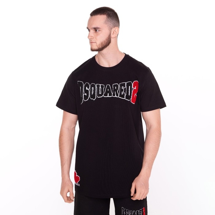 Костюм мужской (футболка/шорты), цвет чёрный/принт МИКС, размер M