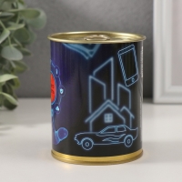 Копилка-банка металл "Копи с умом"