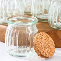 Набор баночек стеклянных для специй с пробковой крышкой Доляна &laquo;Парфе&raquo;, 200 мл, 7,4&times;8 см, 12 шт