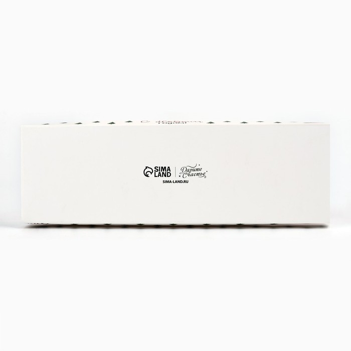 Коробка для для муссовых пирожных «С Новым годом», ёлочки, 27 х 8.6 х 6.5 см, Новый год Коробка для для муссовых пирожных «С Новым годом», ёлочки, 27 х 8.6 х 6.5 см, Новый год