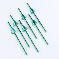 Новый год! Трубочки для коктейля &laquo;Ёлочки&raquo;, в наборе 6 штук