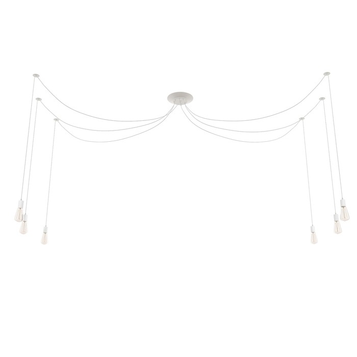 Светильник "Скин паук" 6хЕ27 40Вт белый 30х30х20-150см