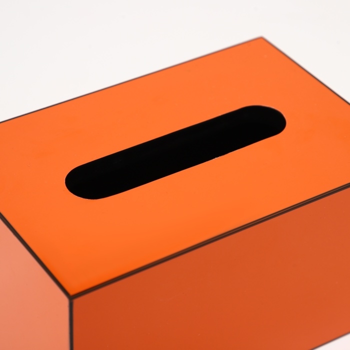 Шкатулка - диспенсер из акрила, цвет оранжевый 10 х 18 х 12 см (салфетница)