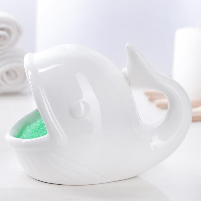 Подставка для губки &laquo;Кит&raquo;, цвет белый