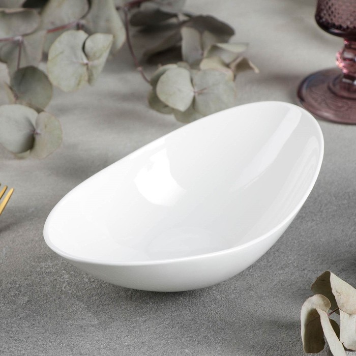 Салатник фарфоровый Wilmax Olivia, 20,5&times;11,5 см, цвет белый