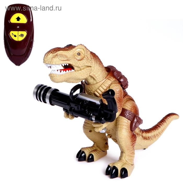 Динозавр радиоуправляемый T-Rex, стреляет ракетами, работает от батареек, МИКС Динозавр радиоуправляемый T-Rex, стреляет ракетами, работает от батареек, МИКС